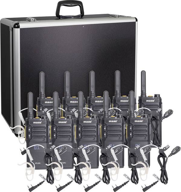MAAS Elektronik Team-Set PT-375 KEP-24-VK 150113 PMR-Handfunkgerät 10er Set
