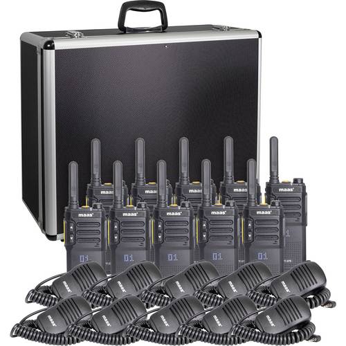 MAAS Elektronik Team-Set PT-375 KEP-360-K 150114 PMR-Handfunkgerät 10er Set