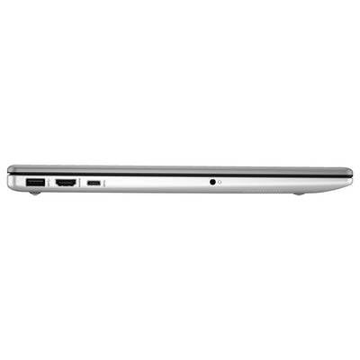 Seitenansicht eines geschlossenen Laptops mit mehreren Anschlüssen, darunter USB, HDMI und Audioanschluss.
