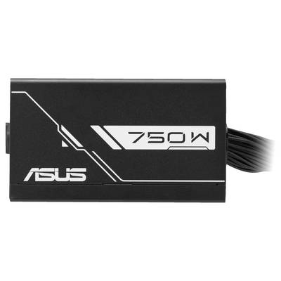 Schwarzes Netzteil von ASUS mit der Aufschrift '750W'.