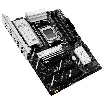 'ASUS-Mainboard mit mehreren PCIe-Steckplätzen, RAM-Bänken und Anschlüssen für Peripheriegeräte, geeignet für leistungsstarke Computer.'