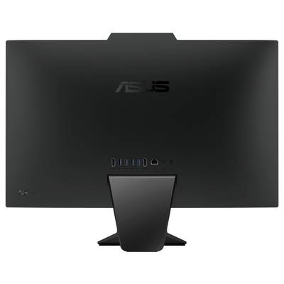 Ein schwarzer Computermonitor von Asus, Ansicht von hinten. Mehrere Anschlüsse unten sichtbar, darunter USB und HDMI.