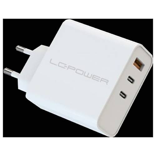 Thumbnail - LC Power LC-GAN-65 USB Ladegerät 65 W 2x USB-C®, 1x USB-A USB PD 3.0 Weiß Innenbereich GaN, Schnellladegerät, USB Power ...