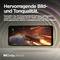 Ein Smartphone schwebt in einer galaktischen Szene. Text oben: 'Hervorragende Bild- und Tonqualität'. Unten: Dolby Atmos-Logo.