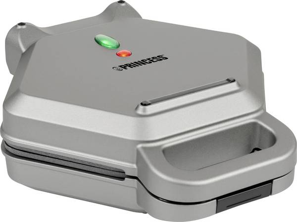Princess Snack-Maker Sandwichmaker Antihaftbeschichtung, BPA-frei, Überhitzungsschutz Silber