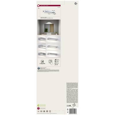 LED-Wandlampe, montiert über einem Spiegel, dimmbar in drei Stufen: 100 %, 50 %, 10 %. Ideal für Badezimmerbeleuchtung.