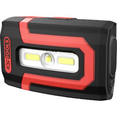 Tragbare LED-Arbeitsleuchte mit robustem Gehäuse, schwarzer und roter Farbe. Markierung 'KS Tools' auf der Seite.