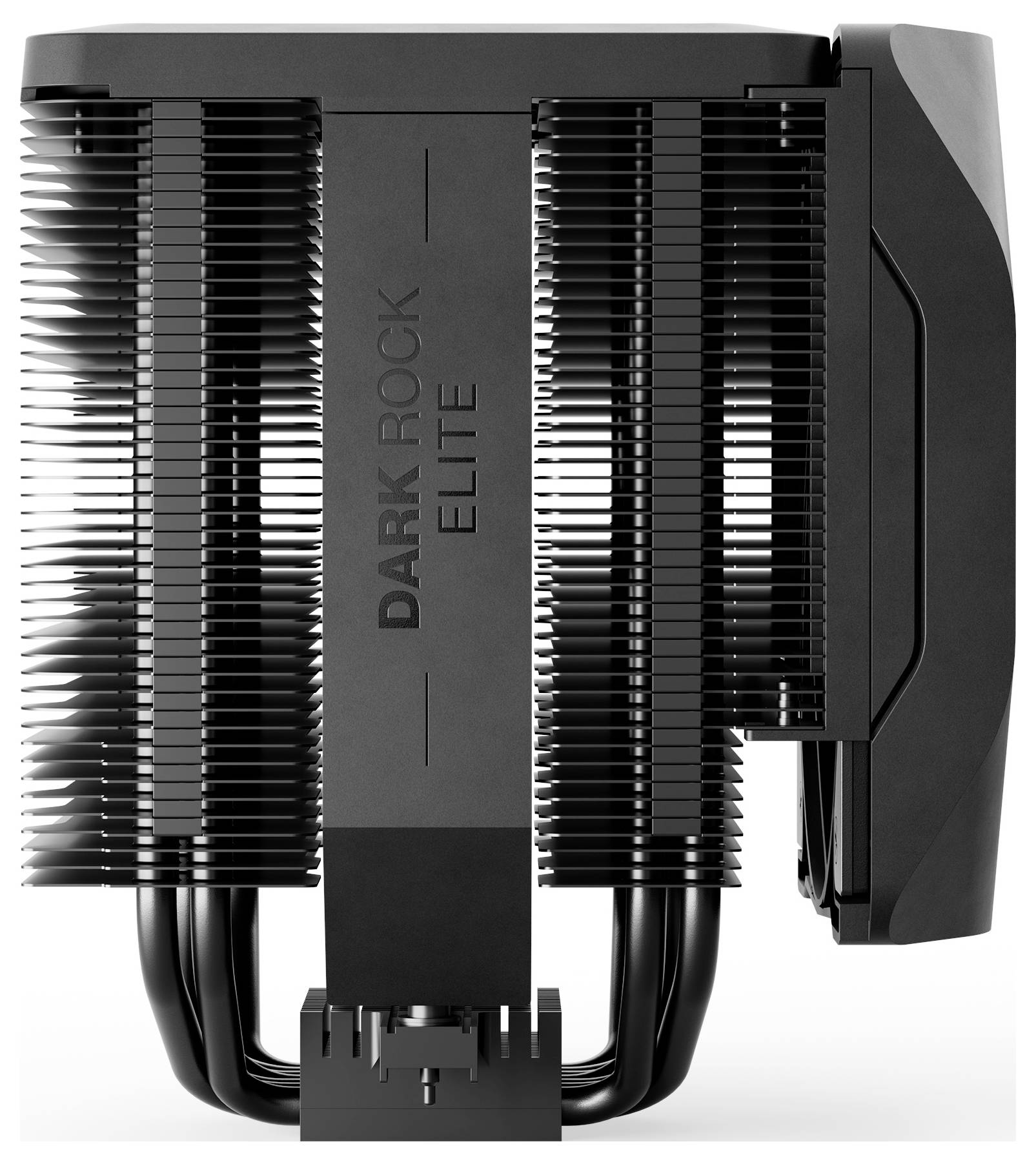 'Luftkühler von be quiet! DARK ROCK ELITE mit schwarzem Kühlkörper und Heatpipes.'