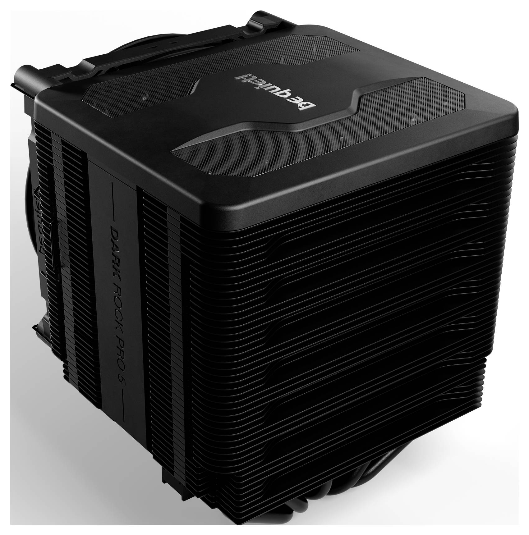 Schwarzer CPU-Lüfter mit rechteckigem, lamellenförmigem Design, markiert mit 'Dark Rock Pro 4'.