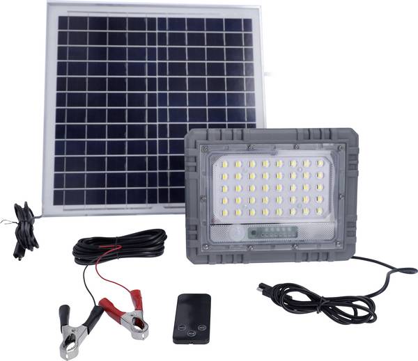 AS Schwabe 46983 LED-Flutlichtstrahler, Solarmodul 25 W Leuchtfarben: Naturweiß