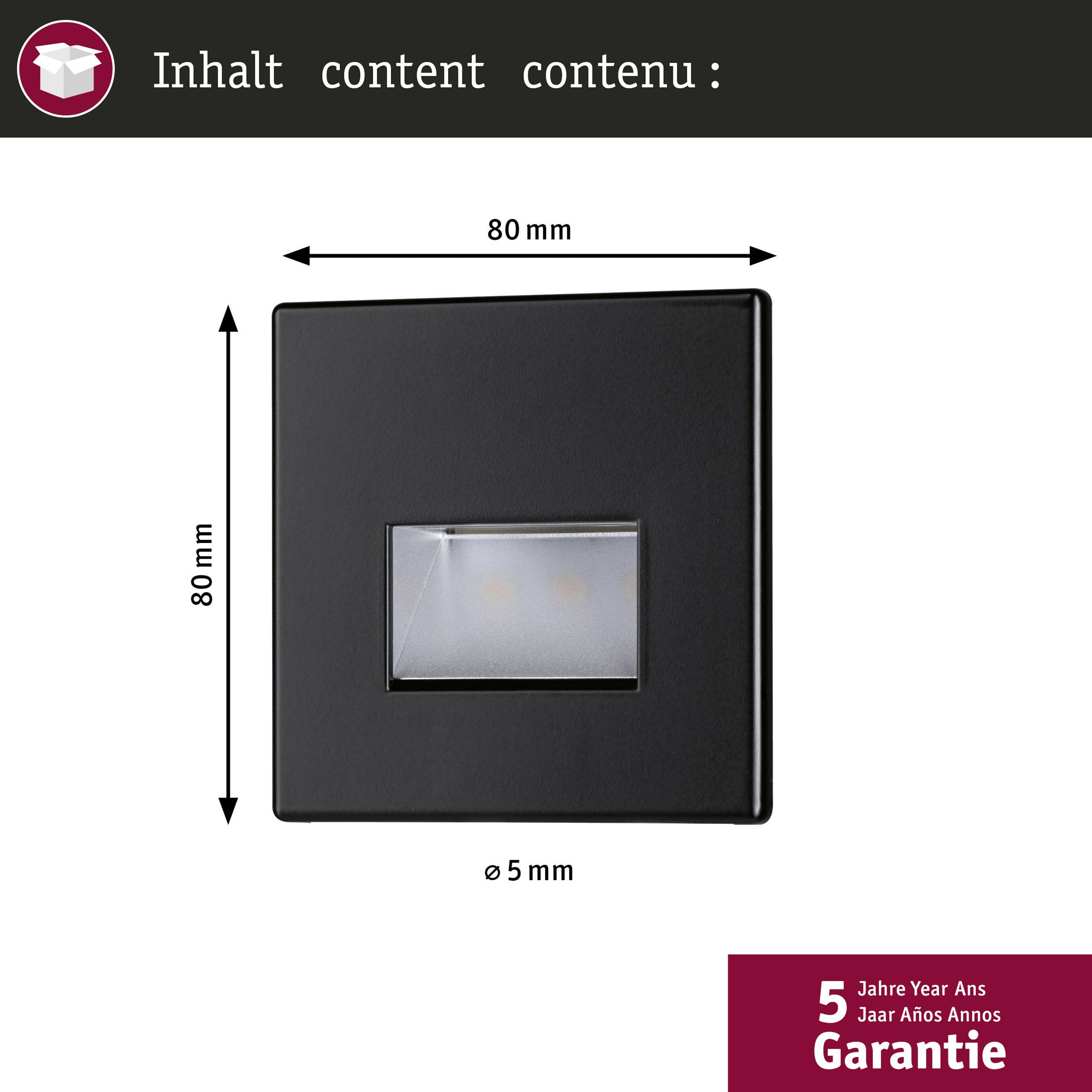 Paulmann 41308 Edge LED-Wandeinbauleuchte 4er Set LED LED Schwarz (matt)-8