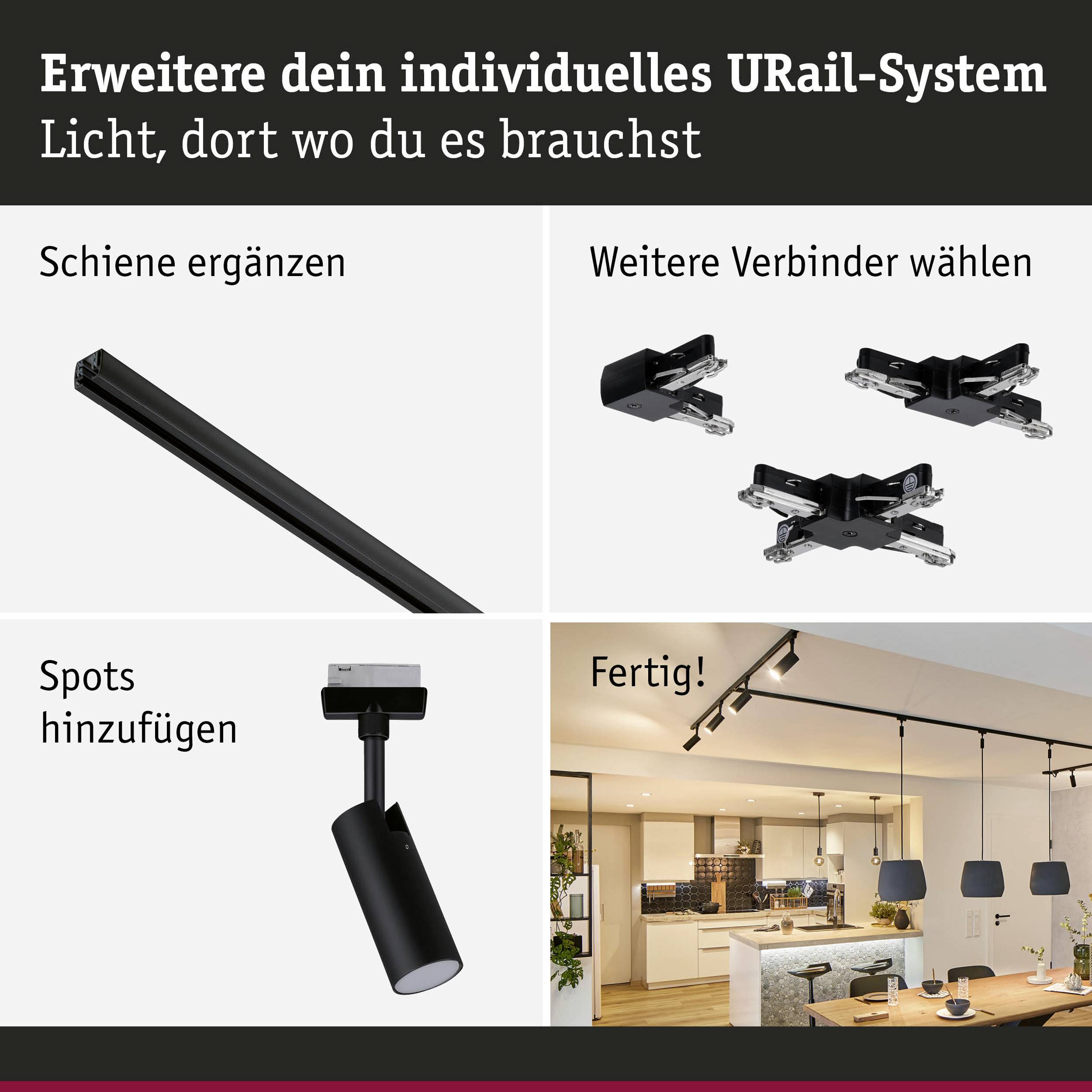 Paulmann 41304 Hochvolt-Schienensystem-Set URail LED 9 W LED Schwarz (matt)-11
