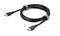 Schwarzes DisplayPort-Kabel mit zwei Steckern, aufgerollt und gesichert mit Klettverschlüssen mit der Aufschrift 'OMEN'.