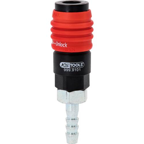 3in1 Universal-Druckluft-Sicherheitskupplung, 9 mm mit Schlauchtülle KS Tools 999.9101