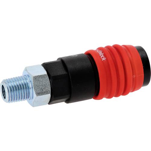 Thumbnail - 3in1 Universal-Druckluft-Sicherheitskupplung mit 1/4 AG KS Tools 999.9104