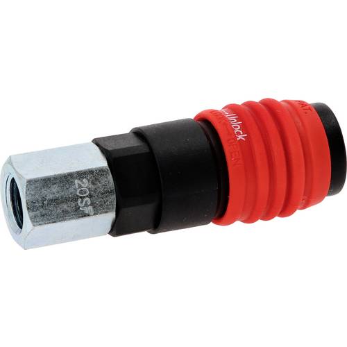 3in1 Universal-Druckluft-Sicherheitskupplung mit 1/4 IG KS Tools 999.9105