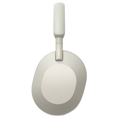 Ein grauer Over-Ear-Kopfhörer in minimalistischer Ausführung mit markantem, ovalem Ohrmuschel-Design.