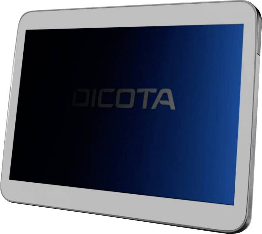 Ein Tablet mit schwarzem Bildschirm und dem Logo 'DICOTA' in der Mitte.