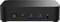 Kompakte schwarze Dockingstation mit Ein-/Ausschalter, einem USB-C-Anschluss, zwei USB 3.0-Anschlüssen und Kopfhörerbuchse an der Vorderseite.