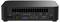 'Schwarzer Mini-PC von hinten mit Anschlüssen: zwei USB-Anschlüsse, Ethernet, zwei DisplayPorts, HDMI, Stromanschluss.'