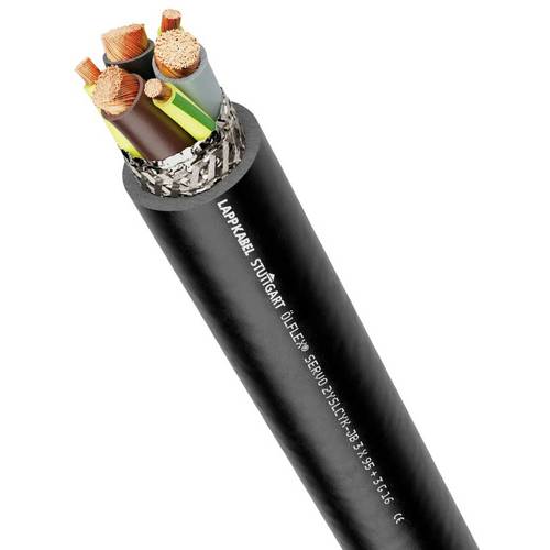 LAPP 0036445/1000 Anschlussleitung ÖLFLEX® SERVO 2YSLCY-JB 3 x 25 mm² + 3 G 4 mm² Schwarz 1000 m