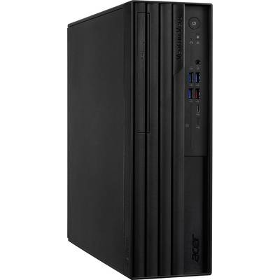 Ein schwarzer Desktop-Computer der Marke Acer mit mehreren USB-Anschlüssen und einem CD-Laufwerk an der Vorderseite.