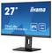 Monitor iiyama ProLite XUB2793QSU, 27 Zoll, mit IPS-Display, Auflösung 2560 x 1440. Der Bildschirm zeigt ein blaues Hintergrundbild.