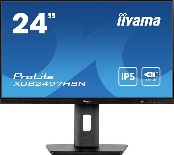 Iiyama ProLite XUB2497HSN-B2 LED-Monitor  EEK E (A - G) 60.5 cm (23.8 Zoll) 1920 x 1080 Pixel 16:9 1 ms HDMI®, DisplayPort, Kopfhörer (3.5 mm Klinke), USB, USB-C®, RJ45 IPS LED