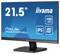 21,5 Zoll iiyama Monitor, Modell ProLite XU2293HSU, zeigt 100 Hz, IPS, Full HD Eigenschaften auf blauem Hintergrund.