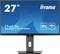 Ein 27-Zoll-Monitor von iiyama, Modell ProLite XUB2797HSN, mit IPS-Display und USB-C-Anschluss, abgebildet vor blauem Hintergrund.