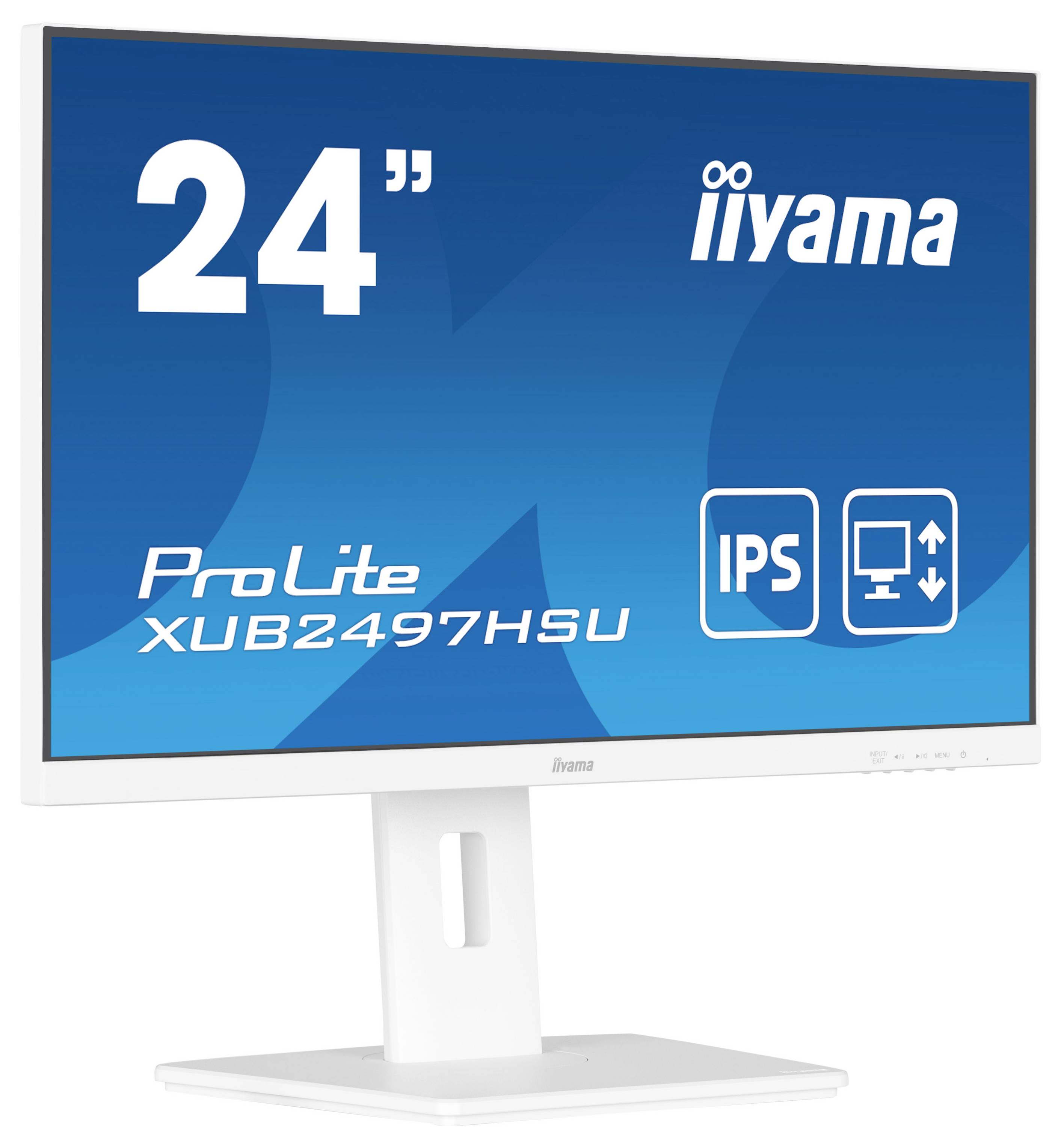 24-Zoll-Monitor von iiyama, Modell ProLite XUB2497HSU, mit IPS-Technologie und höhenverstellbarem Standfuß.