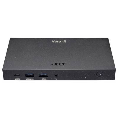 Ein rechteckiges, schwarzes Elektronikgerät mit 'Acer' und 'Vero' Aufschrift, mehreren USB-Anschlüssen vorne und einem Netzschalter.