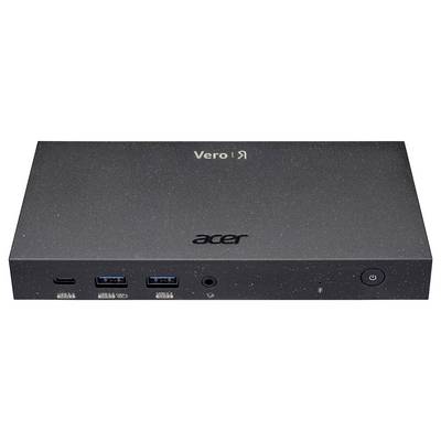 Ein rechteckiges Acer Vero Gerät mit mehreren Ports vorne, darunter USB- und Audioanschlüsse, sowie ein Netzschalter.