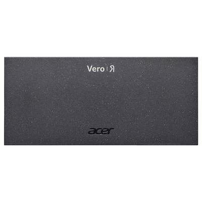Eine schwarze rechteckige Oberseite mit den Aufschriften 'Vero' und 'acer'.