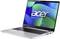 Ein silberner Laptop mit dem Logo 'Acer' auf dem Bildschirm, der Farbwellen zeigt. Der Laptop ist teilweise geöffnet und von der Seite zu sehen.