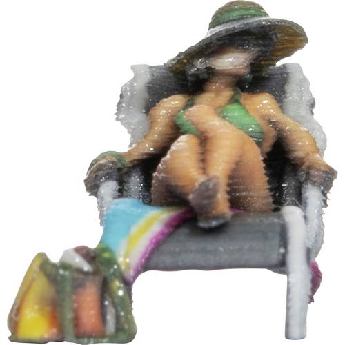 NOCH H0 Frau im Liegestuhl Bemalt, Sitzend