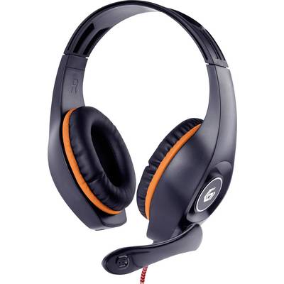 Gembird GHS-05-O Gaming On Ear Headset kabelgebunden Stereo Schwarz, Orange Lautstärkeregelung