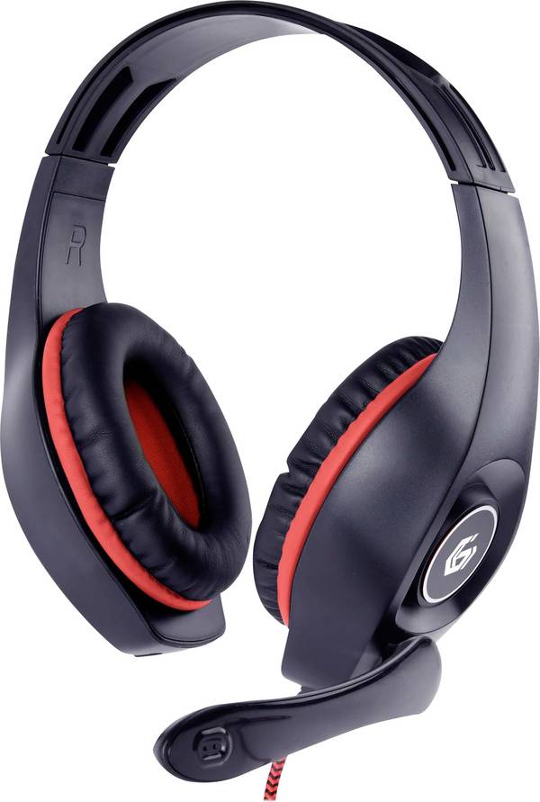 Gembird GHS-05-R On Ear Headset kabelgebunden Stereo Schwarz, Rot Lautstärkeregelung Gaming