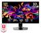 Ein 32-Zoll-4K-UHD-Gaming-Monitor mit buntem Hintergrunddesign. Unterstützt 165 Hz, OLED-Panel und ist PC Mag Readers' Choice 2024.