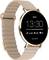 Hochmoderne Smartwatch mit rundem Display zeigt Zeit 13:30, Schritte 14,650, Herzfrequenz 65, Kalorienverbrauch 85 an. Datum: 26.08.