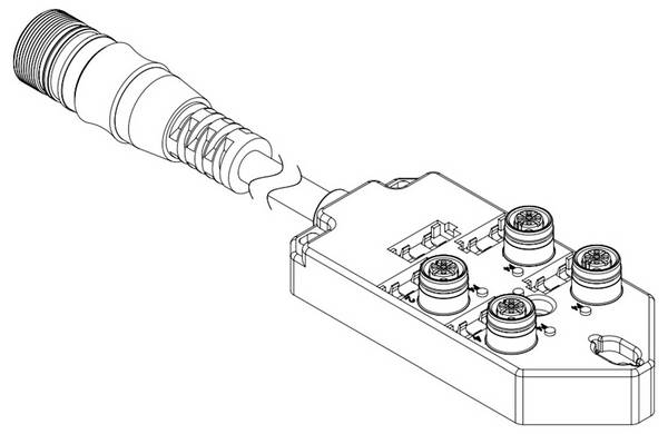 Molex 1202510093 Sensor/Aktorbox passiv Verteiler mit M12 Buchse 1 St. Piece