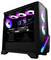 Ein hochmodernes Gaming-PC-Gehäuse mit beleuchteten RGB-Lüftern und einem sichtbaren 'GeForce RTX'-Grafikkartenmodell im Inneren.