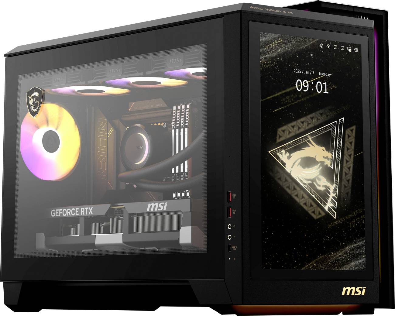 MSI MEG Vision X AI 2NVV7-009AT Intel Core Ultra 7 265K 32 Go DDR5-SDRAM 2 To SSD NVIDIA GeForce RTX 5080 Windows 11 Home Bureau PC Noir