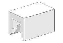 Ein grauer Betonblock mit rechteckiger Öffnung auf der Unterseite, geeignet für den Bau von Wänden oder anderen Strukturen.
