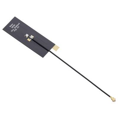 Eine schwarze Antenne mit einer rechteckigen Basis und langem Kabel, markiert mit 'Main Ultraboard FPC Ant.'.