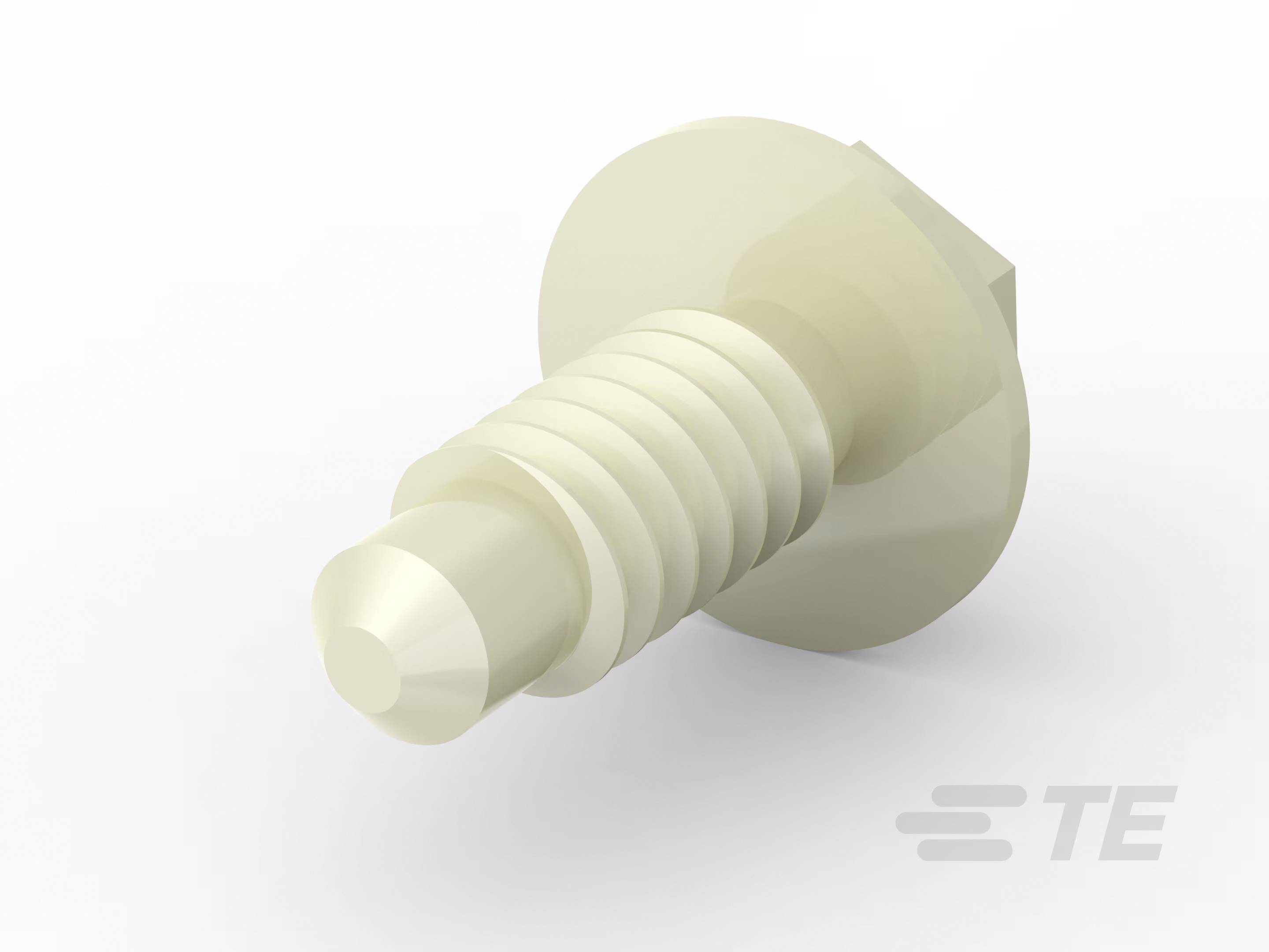 '3D-Modell einer Schraube mit rundem Kopf und Gewinde für technische Anwendungen.'