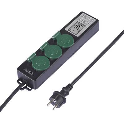 Sygonix SY-6786454 Gartensteckdose mit Zeitschaltuhr 3fach Schwarz, Grün Schutzkontakt 1 St.-0