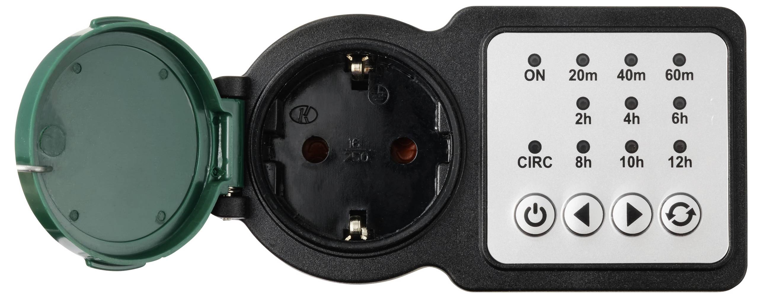 Sygonix SY-6786456 Countdown Timer analog Tagesprogramm 3680 W IP44 Dauerbetrieb, Countdown-Funktion, START/STOPP-Funkti-3