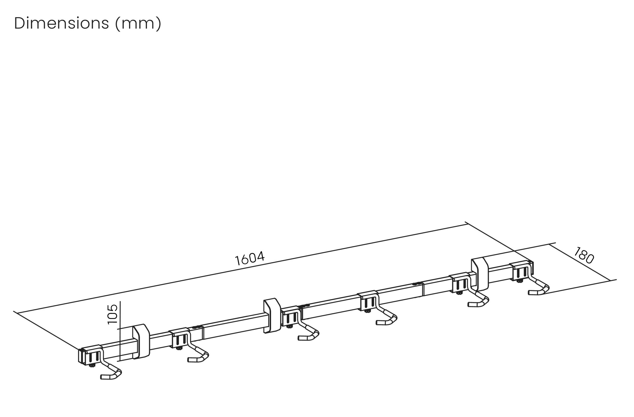 Elevar LBM09-06 Fahrradwandhalter Anzahl Einstellplätze=6 Stahl, Kunststoff Schwarz-6
