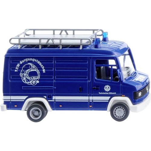 Wiking 027201 H0 Einsatzfahrzeug Modell Mercedes Benz 507 D THW Kastenwagen